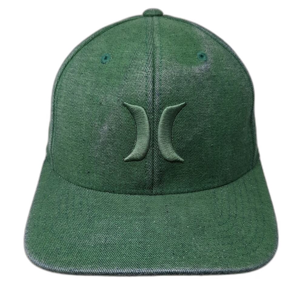 Hurley Baseball Cap Green XL Flexfit Fitted Embroidered Logo H Icon Hat